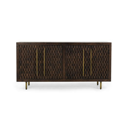 Norwood Mango Wood 4 Door Buffet, Bark Brown