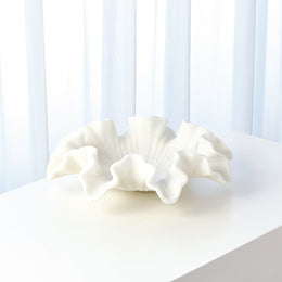 Marble Ruffle Bowl : Marble Ruffle Bowl (Large / White)