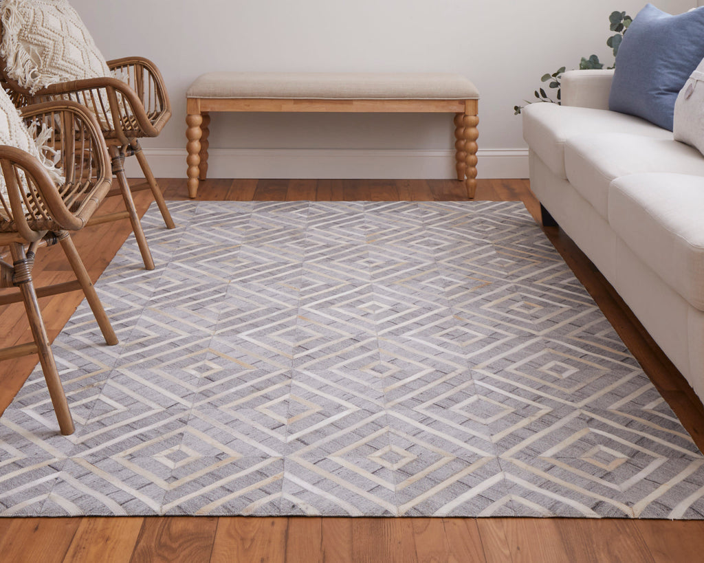 Fannin Transitional Geometric Taupe Ivory Gray Area Rug (2' x 3')