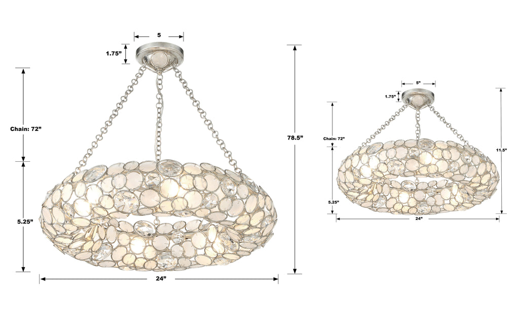 Palla 6 Light Semi Flush