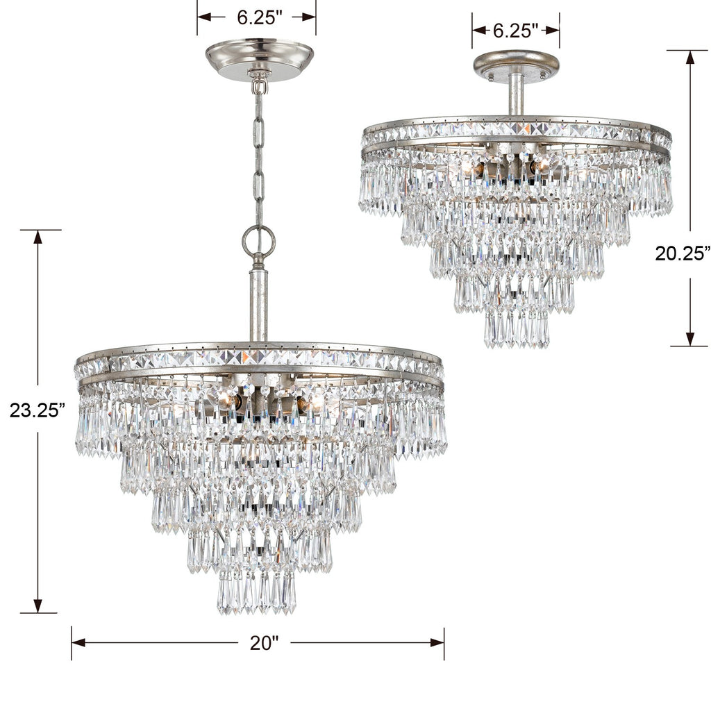 Mercer 7 Light Semi Flush