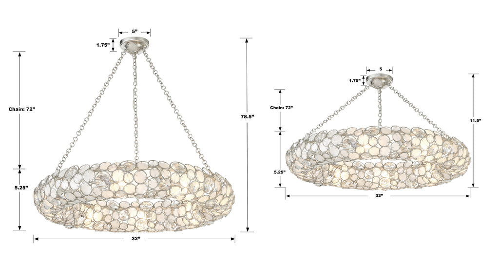 Palla 8 Light Semi Flush