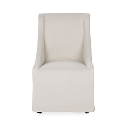 Warwick Upholstered Rolling Dining Chair