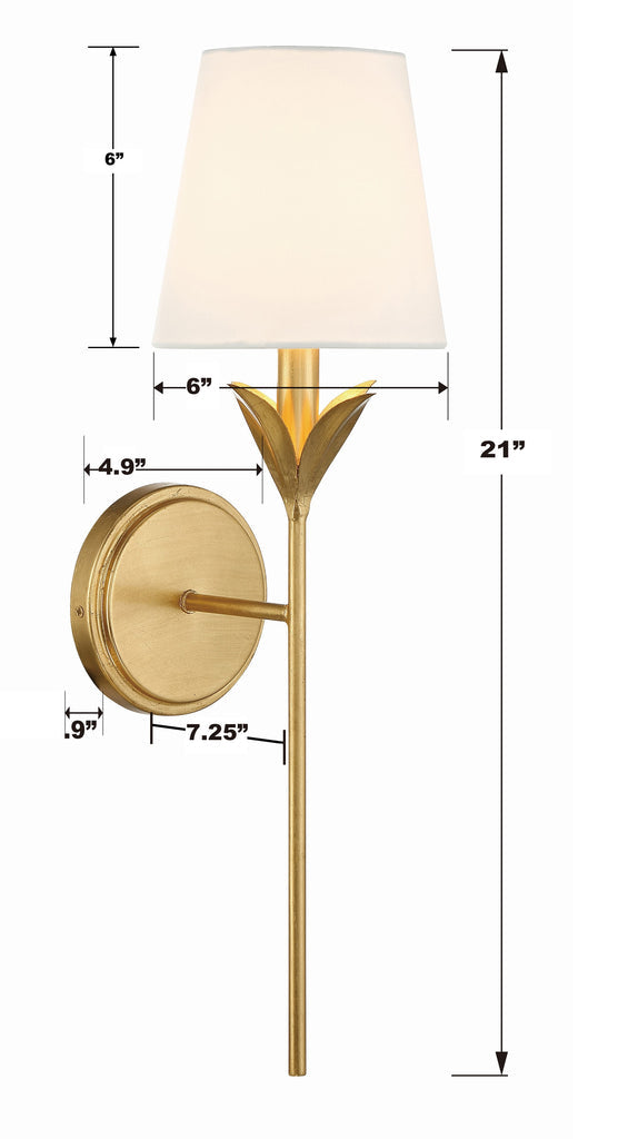 Broche 1 Light Sconce