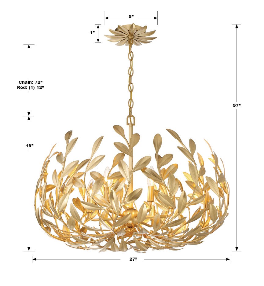 Broche 6 Light Semi Flush