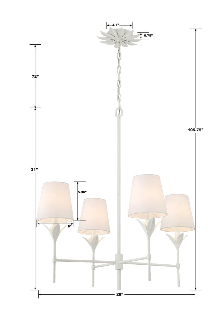 Broche 4 Light Chandelier