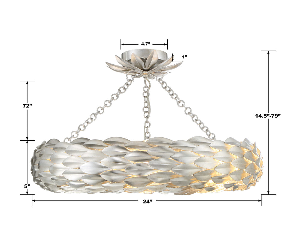 Broche 6 Light Semi Flush