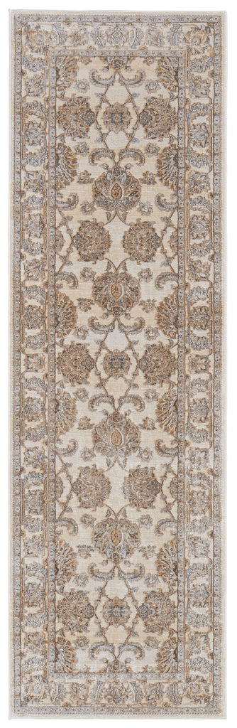 Celene Traditional Bordered Tan Ivory Brown Area Rug (2'6" x 8')