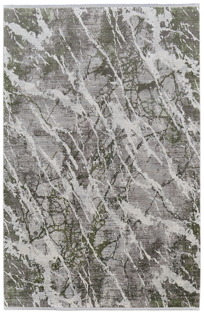 Cadiz Modern Abstract Gray Green Taupe Area Rug (13' x 20')