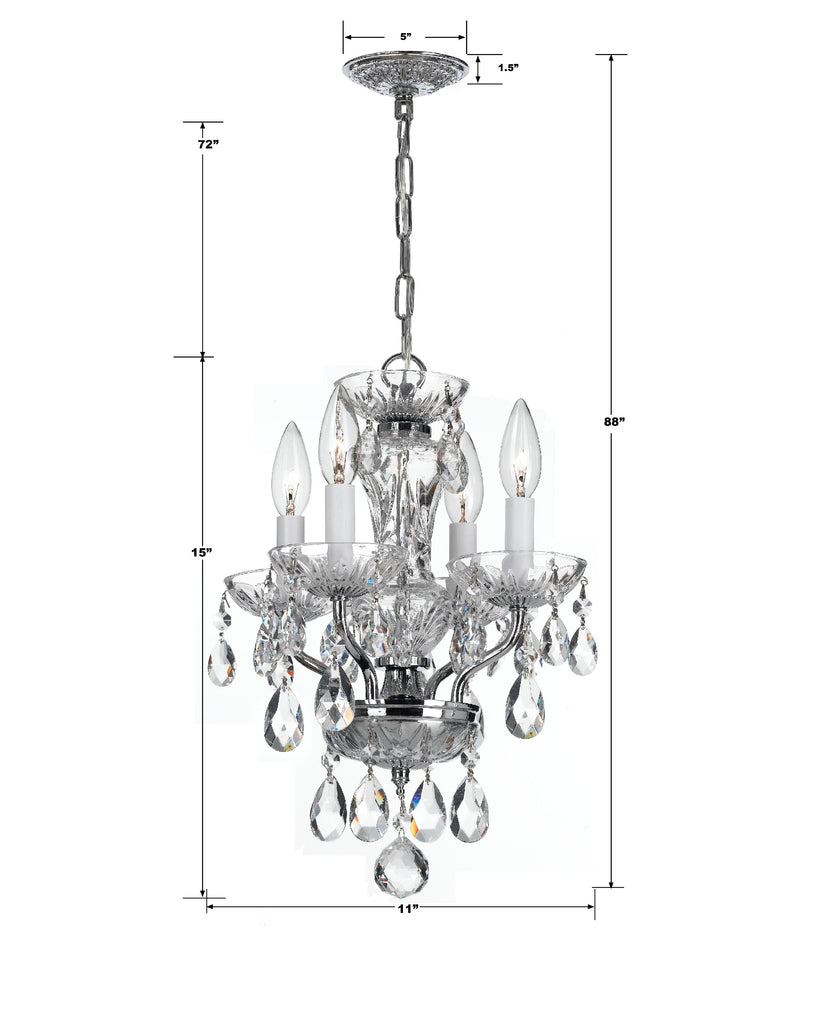 Traditional Crystal 4 Light Mini Chandelier