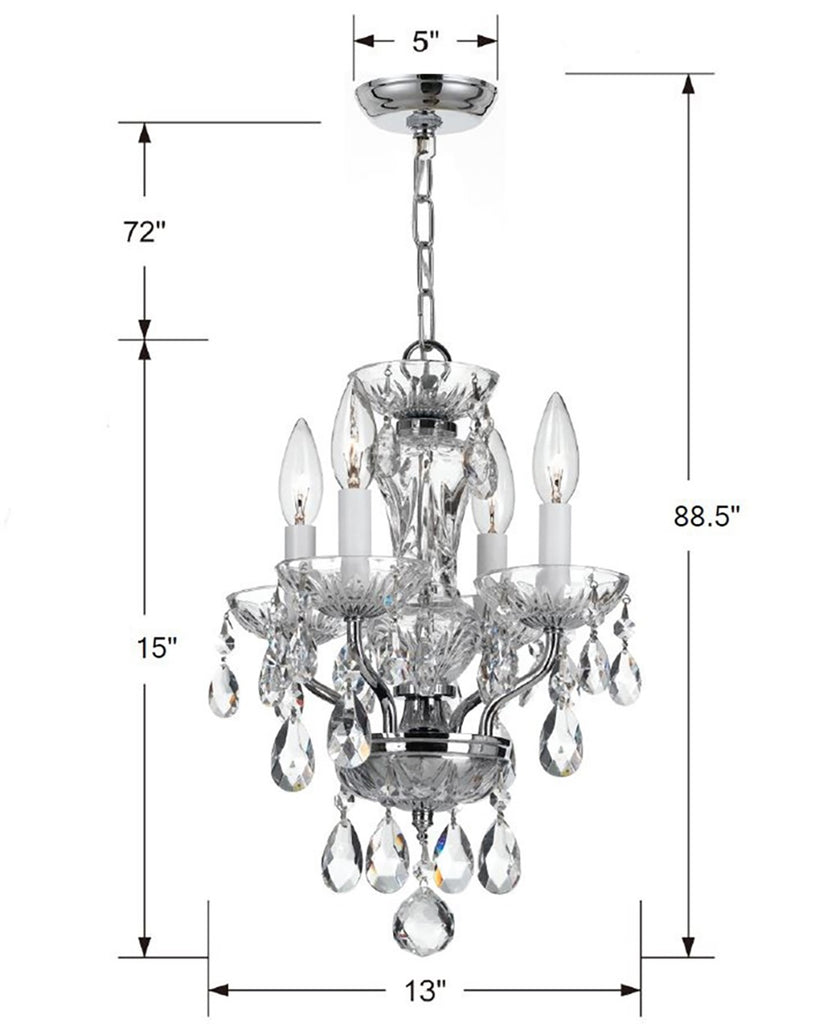 Traditional Crystal 4 Light Mini Chandelier