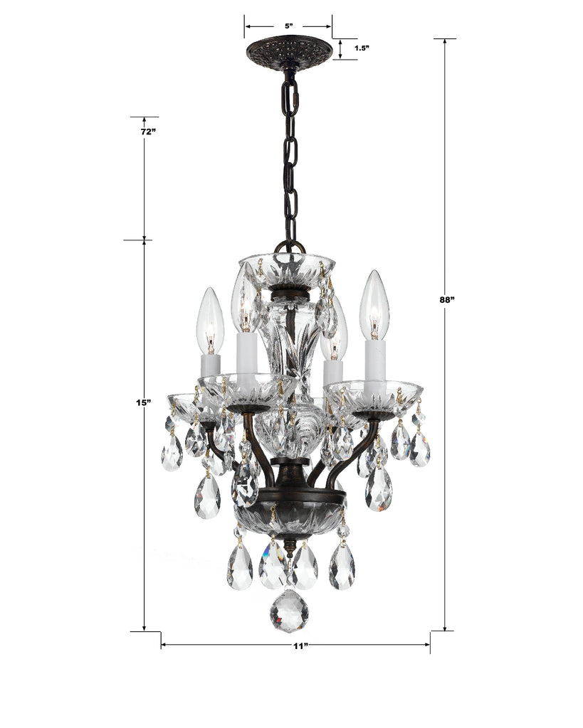 Traditional Crystal 4 Light Mini Chandelier