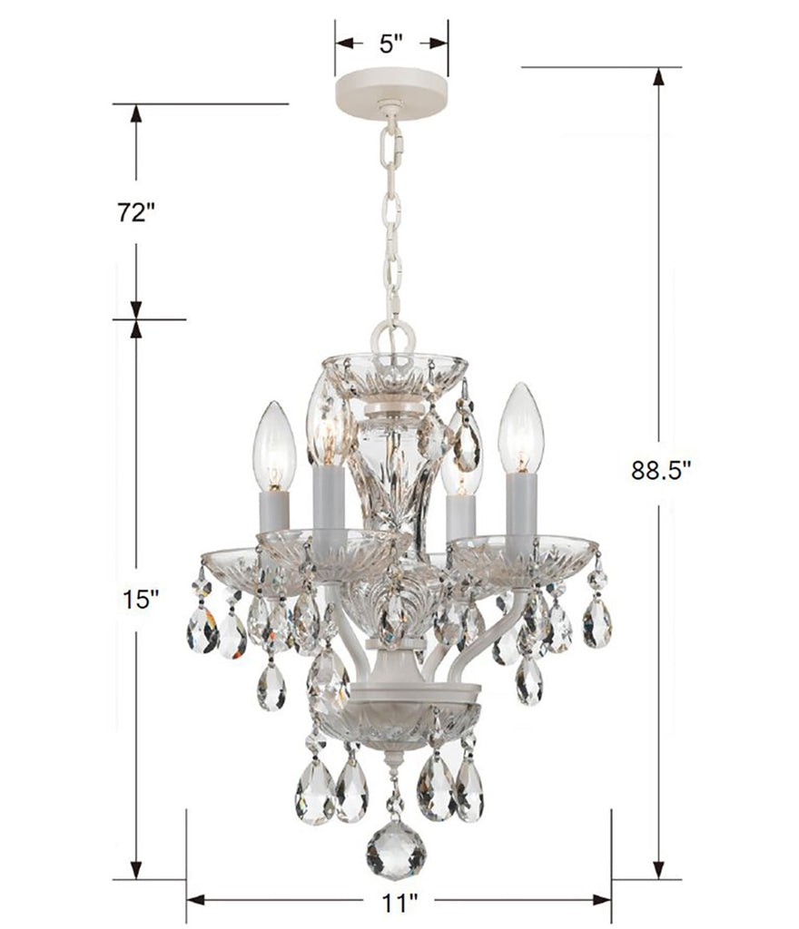 Traditional Crystal 4 Light Mini Chandelier