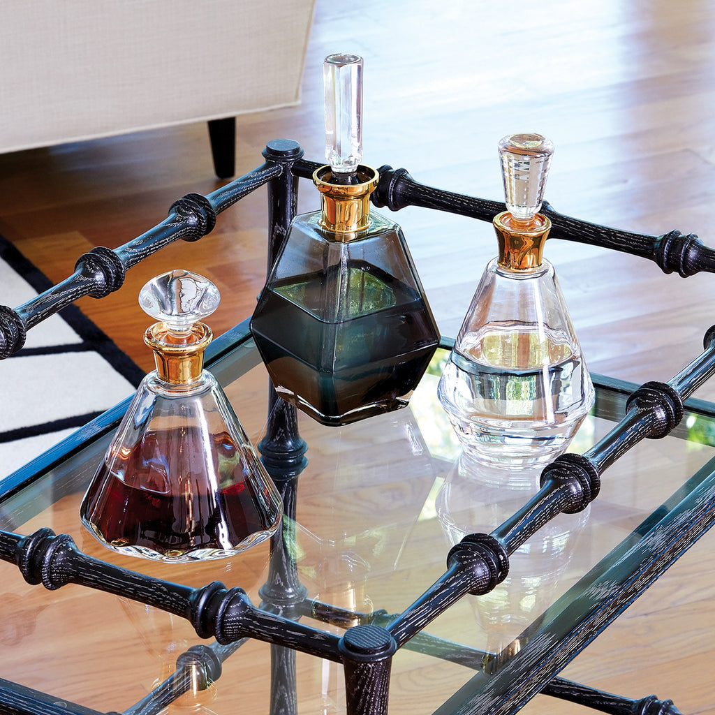 Smoke Decanter with Gold Neck, Smoke Decanter w/Gold Neck