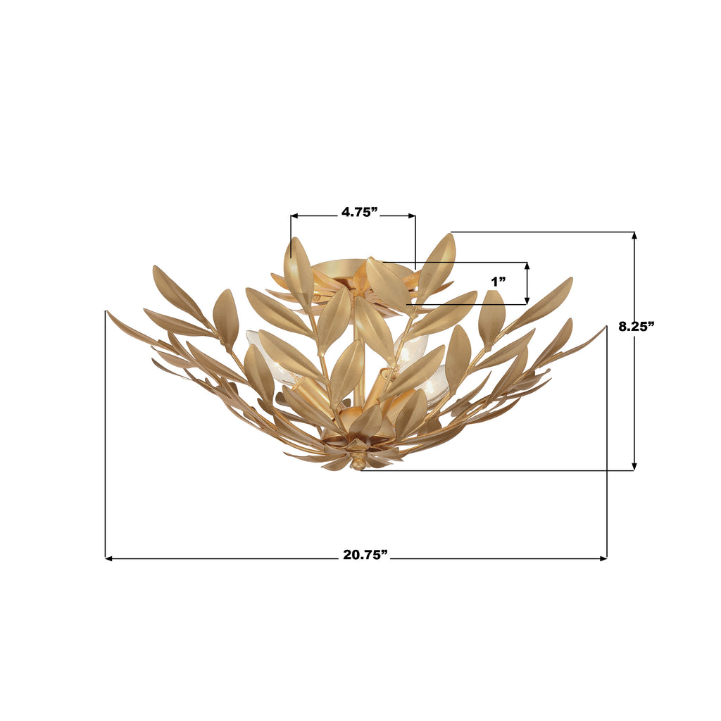 Broche 4 Light Semi Flush