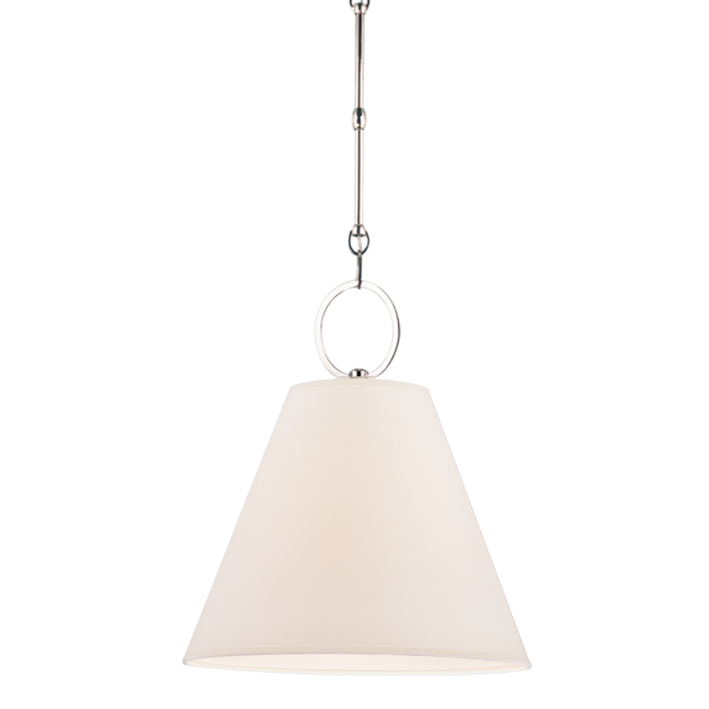 Altamont Pendant Parchment Shade, 15" - Polished Nickel