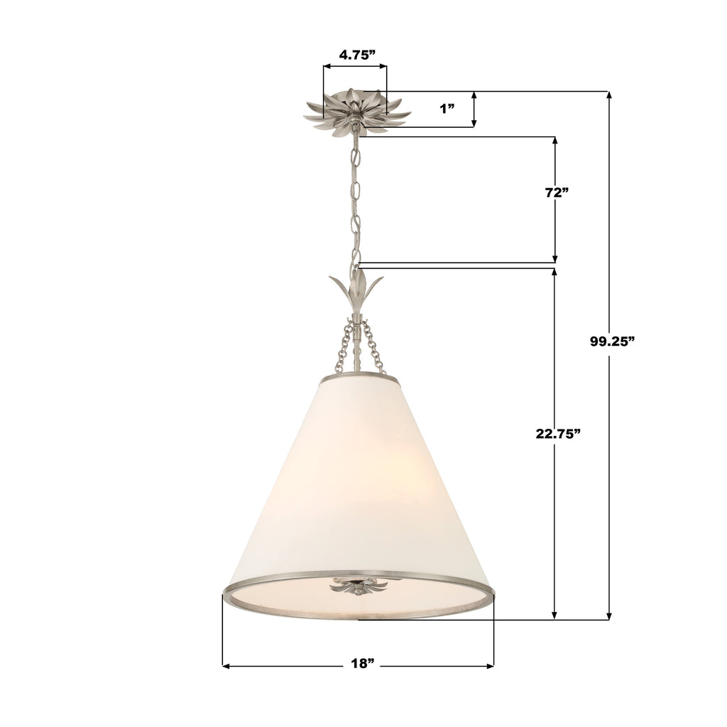 Broche 4 Light Semi Flush