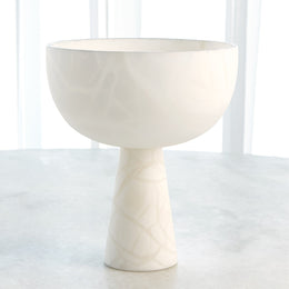 Footed Alabaster Bowl With Silver