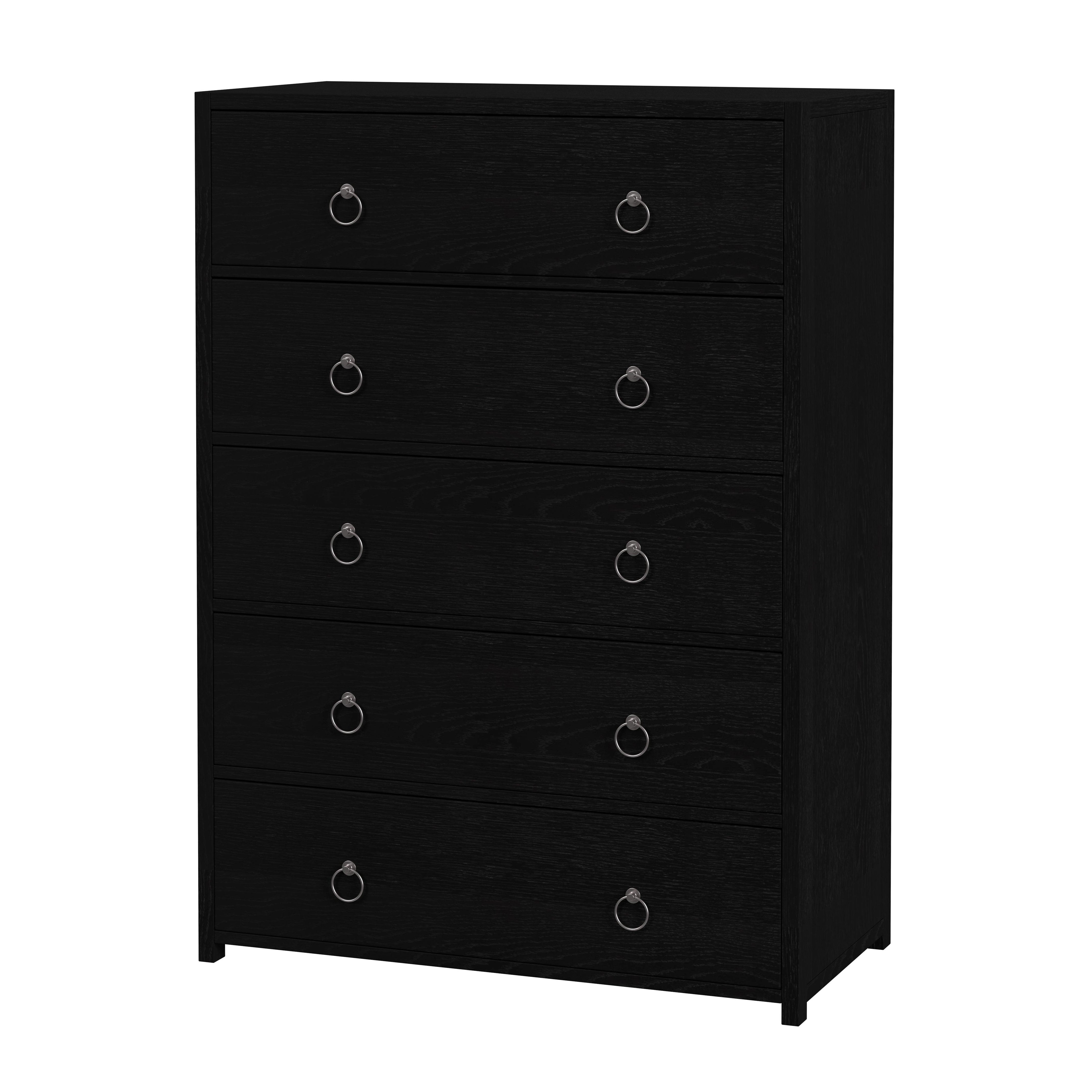 36 inch dresser Jarin sides and drawer fronts are made of Sungkai veneer over Meranti Black Dresser for Bedroom, Modern
