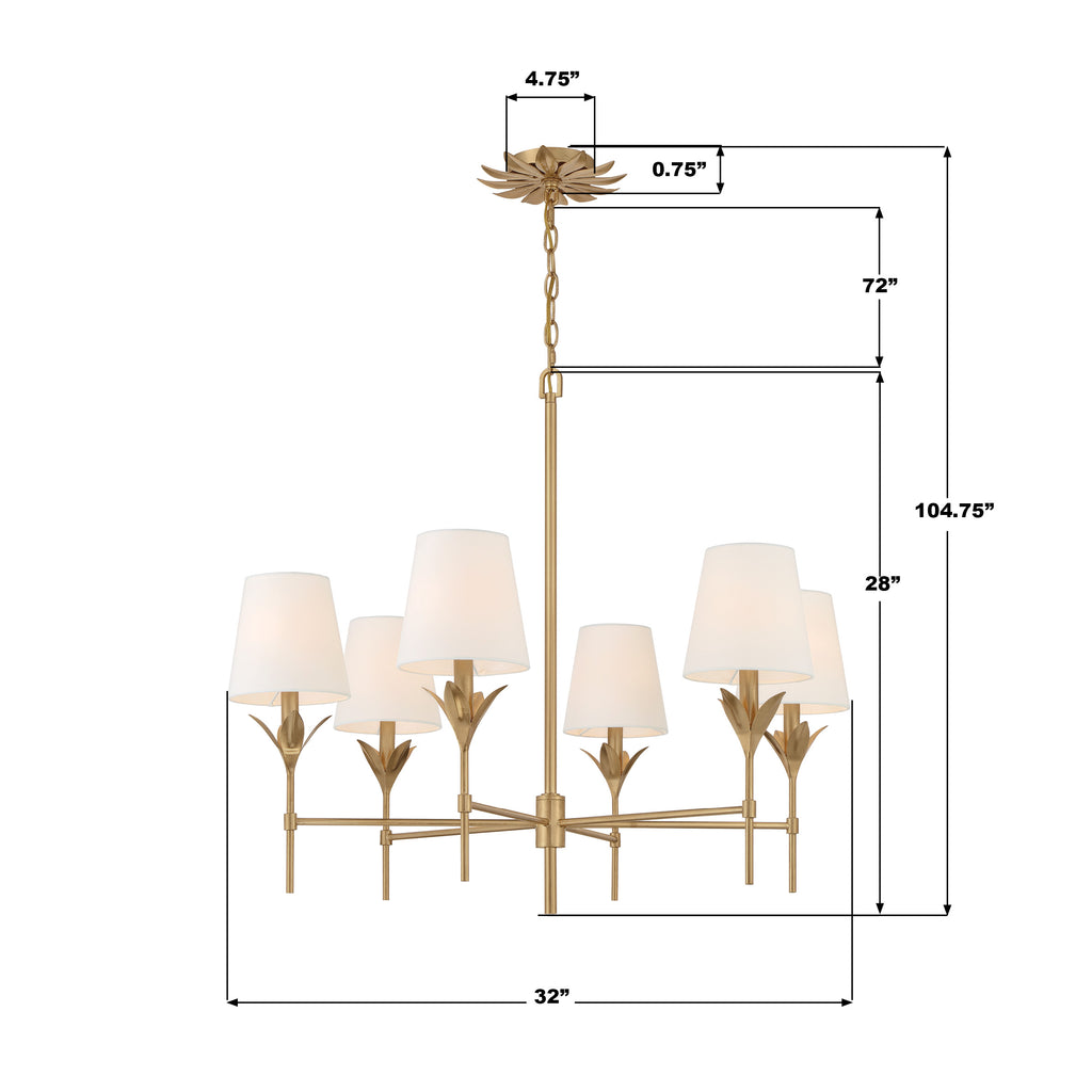 Broche 6 Light Chandelier