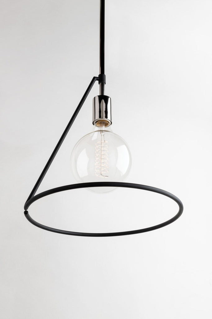 Dana Pendant 12" - Polished Nickel/Dusk Black