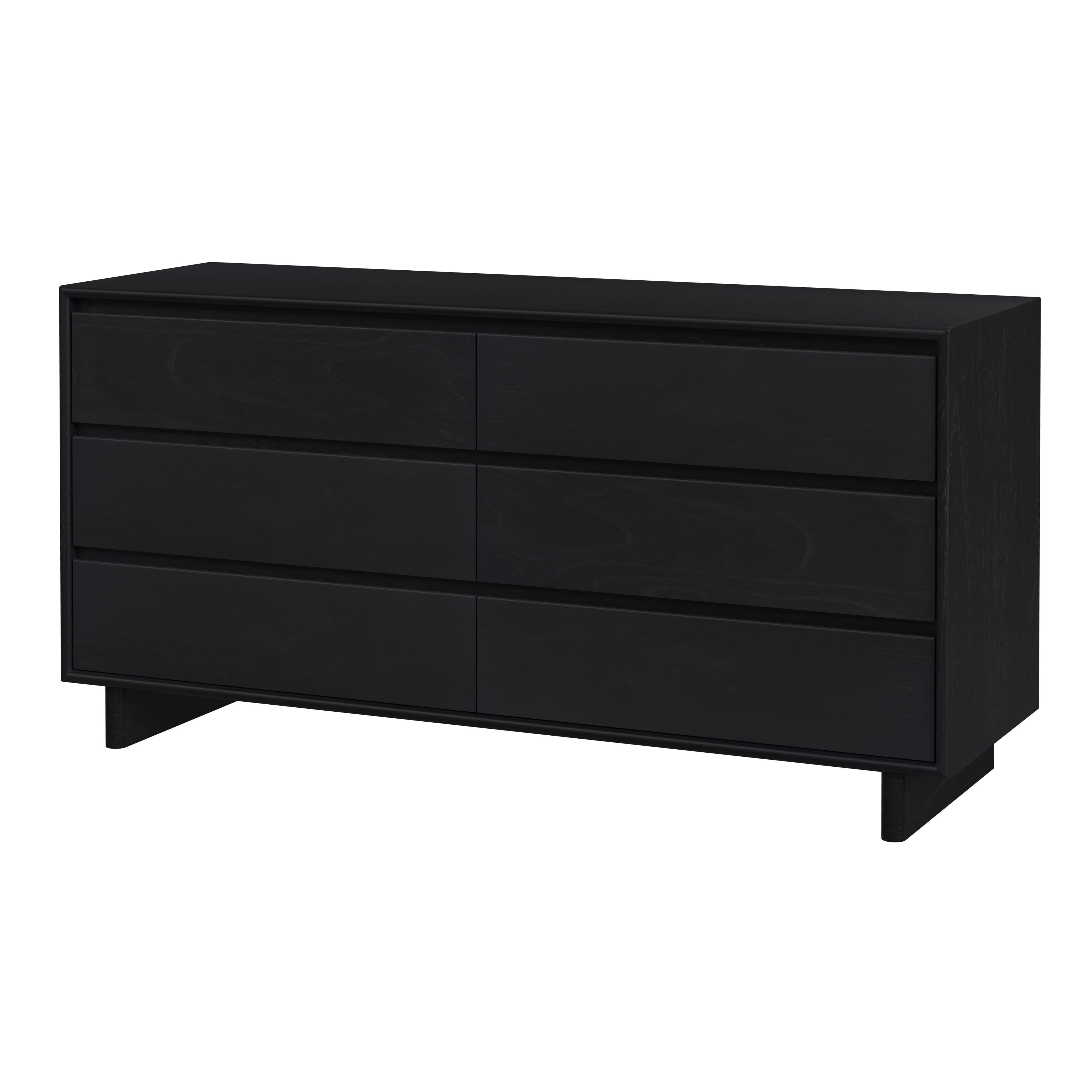 Rectangle A Resser Halmstad 62 in. W Rectangular Wood Panel 6 Drawer Dresser with Soft Cl