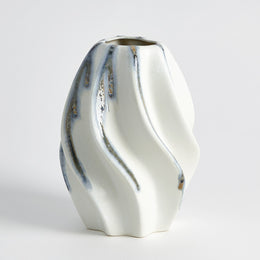 Twist Vase, Indigo Drip