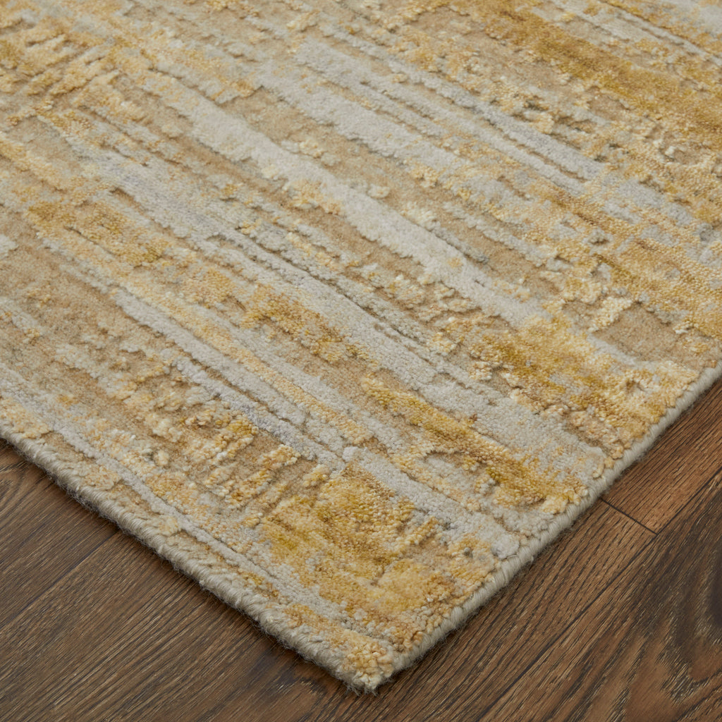 Eastfield Modern Abstract Yellow Ivory Gold Area Rug (2' x 3' / Pattern 3)