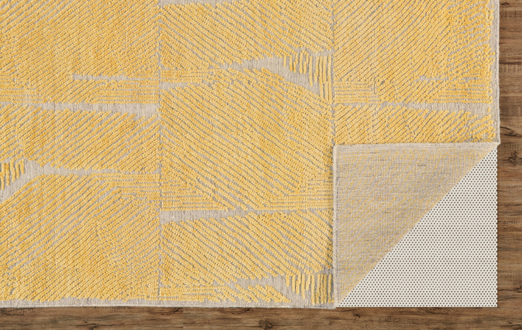 Norah Modern Solid Yellow Gold Ivory Area Rug (2' x 3')