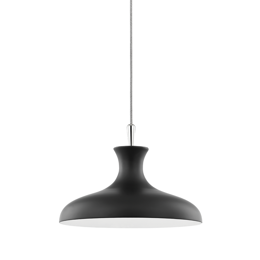 Cassidy Pendant 10" - Polished Nickel/Dusk Black