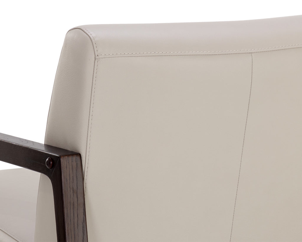 Neymar Lounge Chair - Linea Light Grey Leather