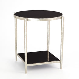 Circle/Square Side Table : Circle/Square Side Table (Nickel w/ Black Granite)