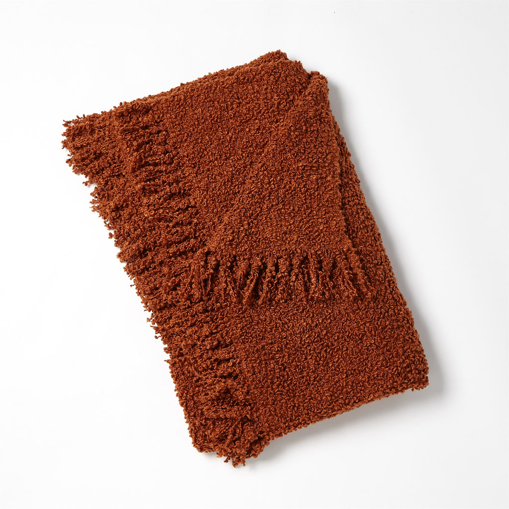 Textured Boucle Throw : Textured Boucle Throw (Rust)