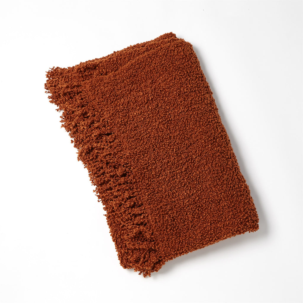 Textured Boucle Throw : Textured Boucle Throw (Rust)