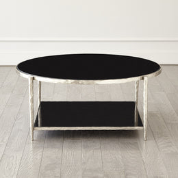 Circle/Square Cocktail Table : Circle/Square Cocktail Table (Nickel w/Black Granite)