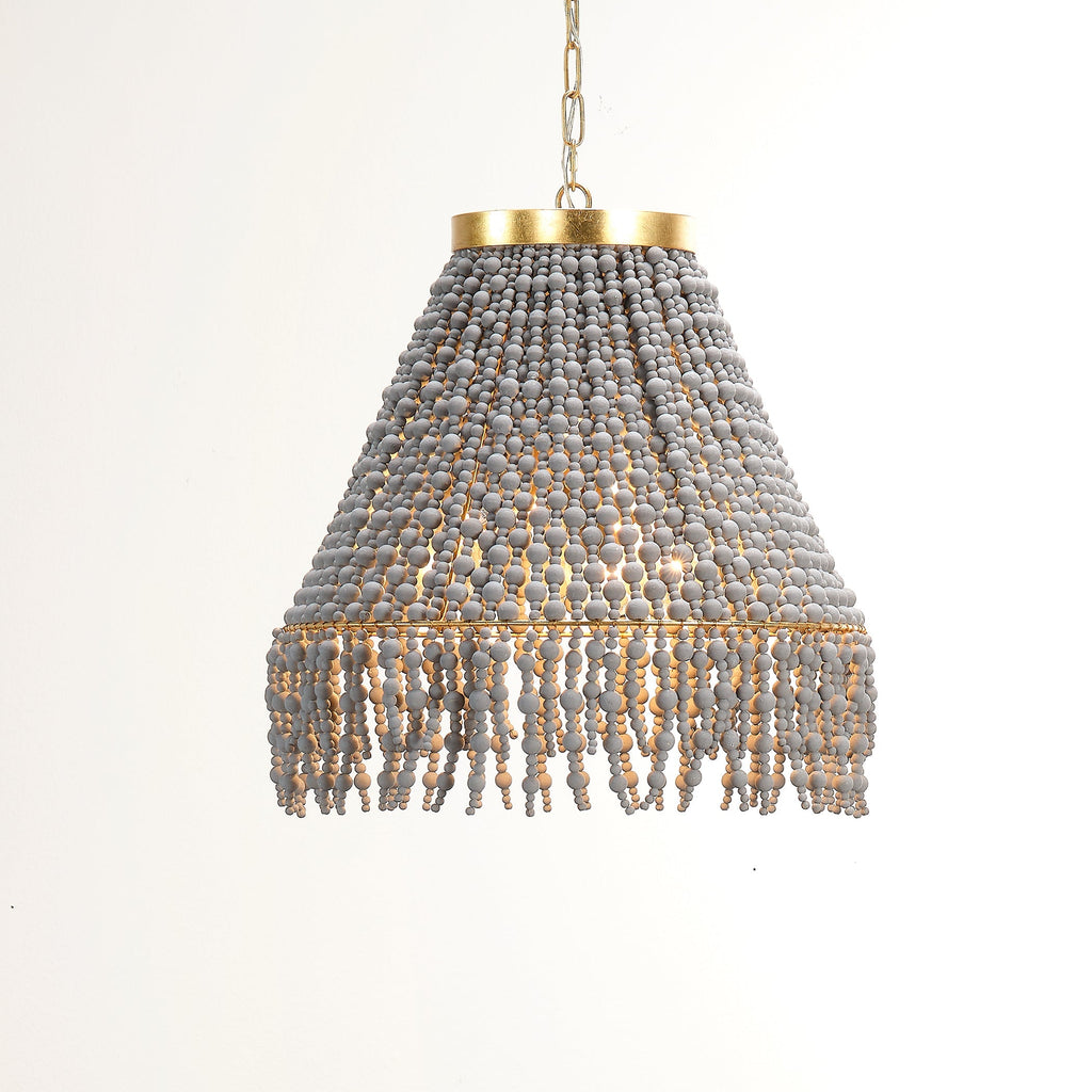 Angelou Beaded Cone Chandelier-Antique Grey