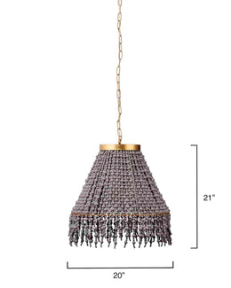 Angelou Beaded Cone Chandelier-Antique Grey