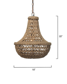 Jute Macrame Chandelier-Brown