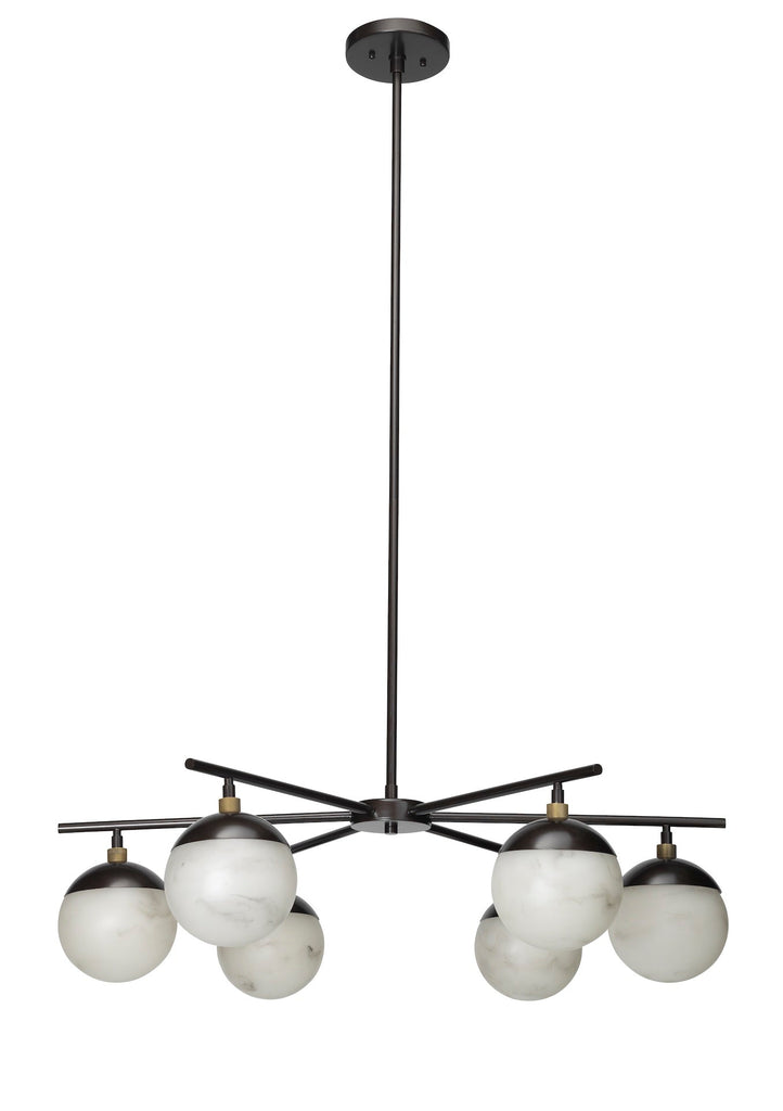 Metro 6 Light Chandelier-Bronze