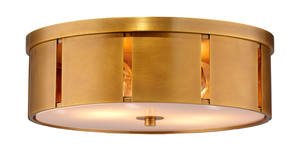 Small Orbit Flush Mount Ceiling Light-Antique Brass