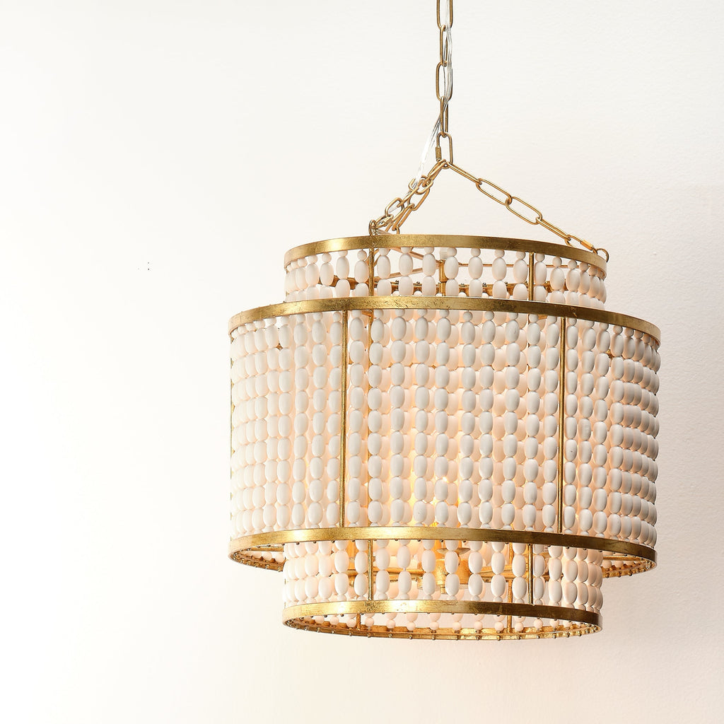 Pacific Beaded Chandelier-White