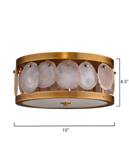 Small Upsala Agate Flush Mount Ceiling Light-Antique Brass