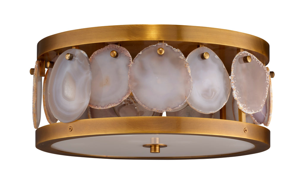 Small Upsala Agate Flush Mount Ceiling Light-Antique Brass