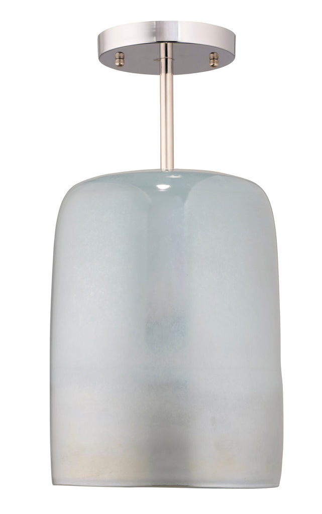 Vapor Semi-Flush Mount-Nickel-Opal Metallic Glass