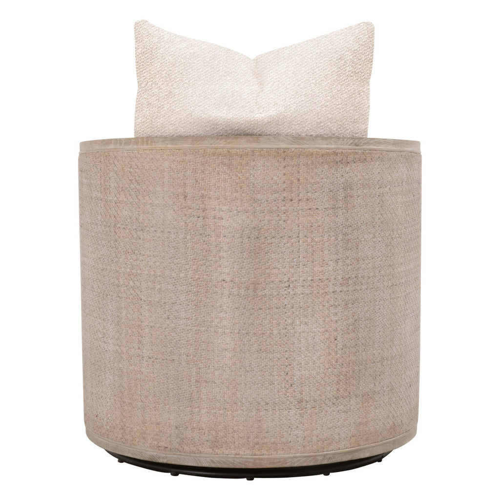 Mcguire Swivel Club Chair, LiveSmart Gellar-Jute, Natural Gray Oak & Cane