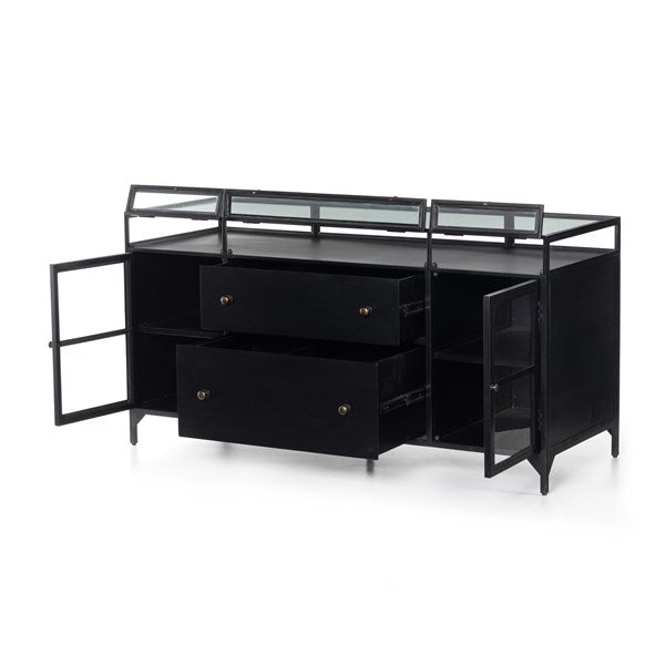 Shadow Box Modular Filing Credenza-Black