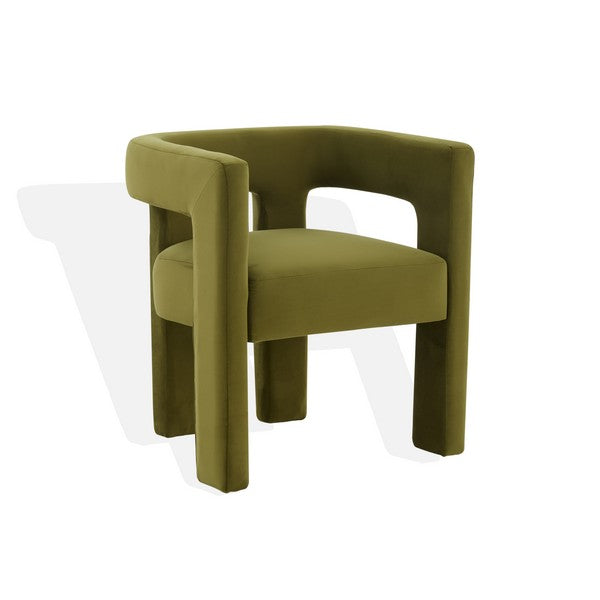 Deandre Contemporary Velvet Dining Chair, Olive Green