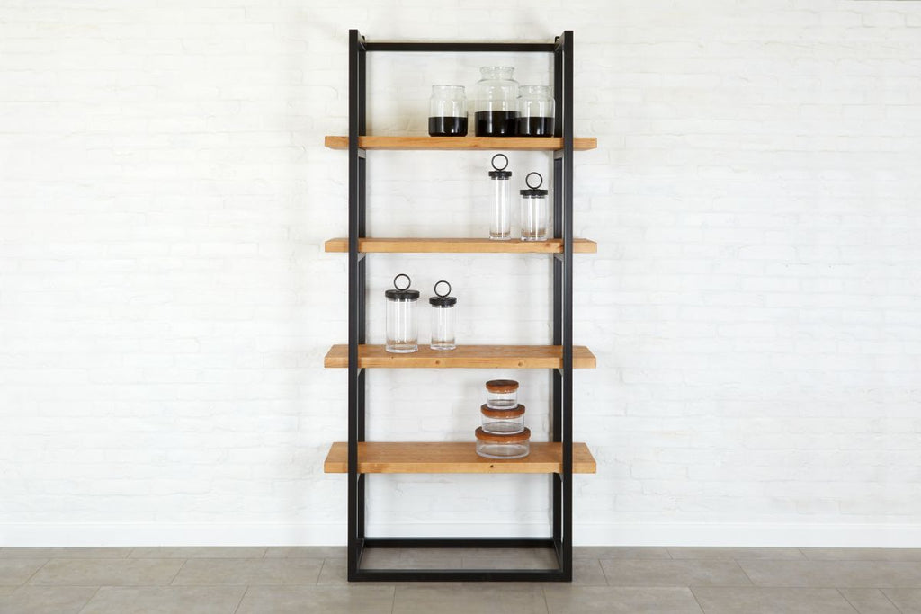 Black with Natural, Pantry Shelf Unit, Tall