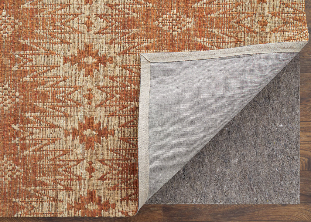 Lilliana Transitional Geometric Orange Ivory Tan Area Rug (3'6" x 5'6")