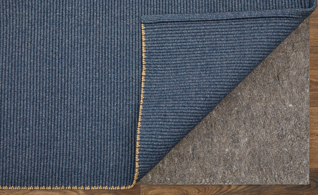 Theo Modern Solid Blue Tan Area Rug (2' x 3')